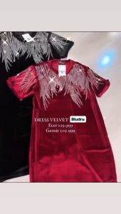 DRESS VELVET BLING2 BLUDRU MANIK OVERSIZE BEST SELLER BISA COD