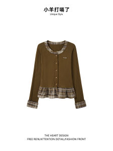 เสื้อคาร์ดิแกนถักแขนยาวผู้หญิงฤดูหนาว 2025 ทรงหลวม สไตล์ลำลอง กระดุม ปกโปโล แขนยาว ผ้าโพลีเอสเตอร์ คอตตอน ไนลอน