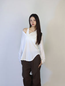 Loose Long Sleeve Street Dance Style Womens T-shirt Atmosphere Feeling Cover up Slimming Loose Fit Summer Sun Protection See through