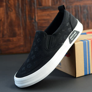 British Design Style Casual Breathable Soft Bottom Canvas Shoes Mens Fashion High-End Feeling One-Step-On Comfortable Shoes