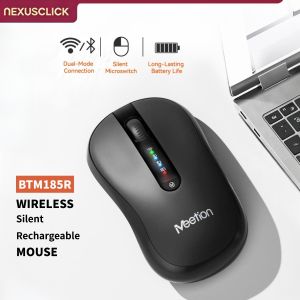 NexusClick Dual Mode 2.4G Bluetooth Wireless MouseMute Click Rechargeable Ergonomic Adjustable DPI Portable Computer Home Mice
