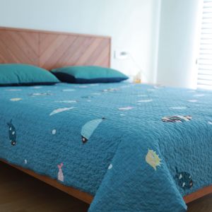 Bedspread Single Piece Korean Style Quilted Quilted Bed Sheet Cover Sofa Bed Double-Sided Dual-Use Machine Washable Tatami Cotton-Padded Mattress Bedding