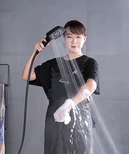 High Pressure Large Flow Shower Head Black 7 Modes Square Water Saving Spray Nozzle Massage Rainfall Shower Bathroom