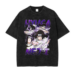 เสื้อยืดพรีเมียมผ้าซักแล้ว เนื้อนุ่ม สไตล์อนิเมะวินเทจ คอกลม ทนทาน ยืดหยุ่น เหมาะสำหรับใส่ลำลองแฟชั่น