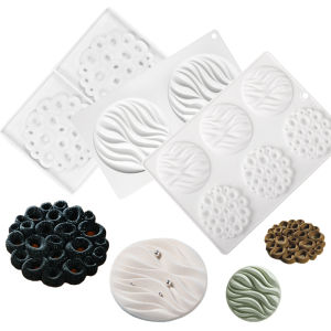 Circular Hill and Flower Patterned Decorative Cake Mold Silicone Chocolate Moulds Mousse Cake Mold Kitchen Dessert Baking Tools