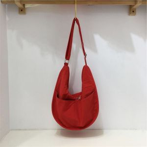 Túi Tote Dung Tích Lớn Nylon Phong Cách Hàn Quốc Túi Đeo Vai Đơn Cho Nữ Túi Đi Làm Thường Ngày Túi Tote Dây Đơn Màu Trơn