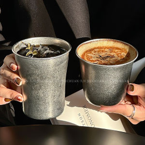 XUANDOYAN | Vintage American Stainless Steel Industrial Style Wide Mouth Cup