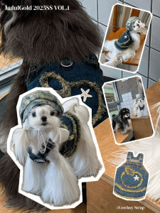 Fall Winter Denim Pet Vest Dog Harness Yorkie Pomeranian Small Breed Pet Clothes Trendy Pet Clothing Pet Supplies