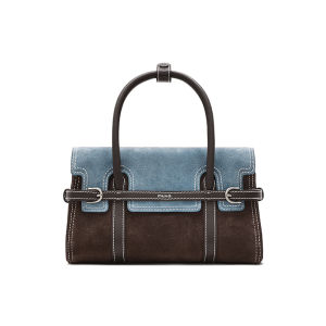 muva | Retro Contrast Color Genuine Leather Nubuck Womens Bag