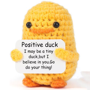 Mini Funny Knitted Potato Toy with Positive Card: Cute Crochet Cheer-Up Gift - Creative Decor for Friends/Parties/Christmas