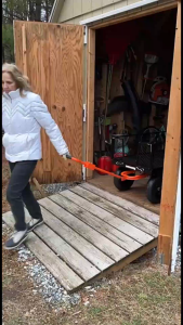 MENGCHI รถลาก 4 ล้อ มือจับชิ้นเดียวประหยัดแรง รถบรรทุกพื้นเรียบ กำแพงล้อมถอดได้ ยางล้อยาง แข็ง เงียบ รถแบนตะแกรง