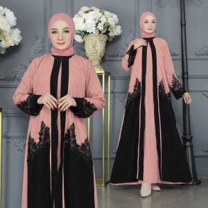 YM DeFashion NEW Gamis ABAYA Turkey Vienta Hawa 08 bahan JETBLACK (1 dress tanpa Jilbab)