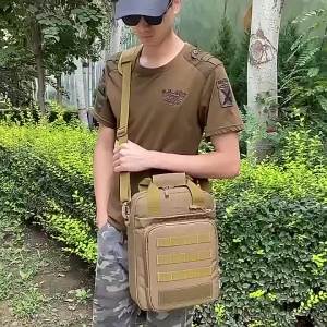 Multifunctional Mens Shoulder Bag Large Capacity Laptop Pad Crossbody Bag Thickened Polyester for Outdoor Sports School Travel Work