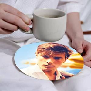 Famous Movie Star Alain Delon Coaster Wooden Drink Tray Suitable for Restaurants and Coffee Shops Easy To Wash and Clean