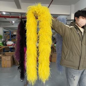 4 6 8 10 15Ply Leather Pink Ostrich feather Boa Shaw 2 Meters for Wedding Party Carnival Costume Skirt Tops Customized Shawl