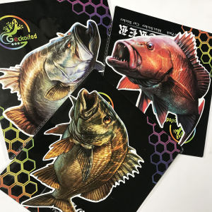 Outdoor Fishing Box Simulation Car Sticker Waterproof Sea Fish Lure Bag Camping Travel Gear Automobile Decal Fishing Equipment