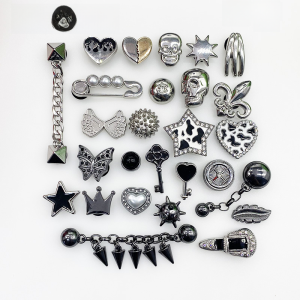 Creative DIY Holey Shoe Accessories Metal Detachable Chain Gem Shoe Buckle Cross New Style Slipper Accessories Shoe Flower