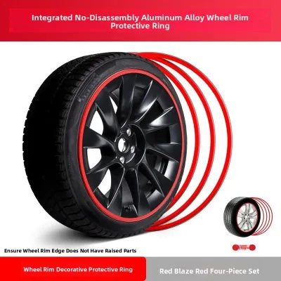 Aluminum Alloy Car Wheel Hub Anti-Collision Metal Protection Ring Wheel Sticker Scratch Guard Decorative Circle Car Accessories