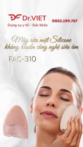Máy rửa mặt Silicone kháng khuẩn công nghệ siêu âm FAC-310