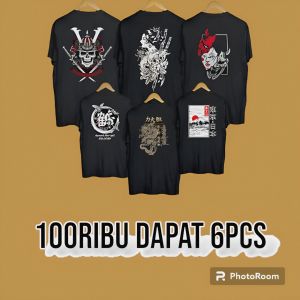 paket kaos samurai 100ribu dapat 6pcs