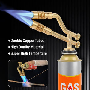 Dual-Head Gas Torch Adjustable Brass Welding Heating Flame Burner High Temperture Propane Butane Welding Torch