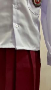 Seragam Sekolah SD - Baju Kemeja Putih Lengan Panjang - Polos / Dengan BET Bendera Merah Putih + OSIS - Atasan untuk Anak