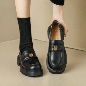 MIFEI | Leather Thick-soled Women Loafers 41-43 Shoes