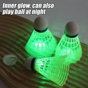 Glowing Balls Badminton Trainer Portable Badminton Practice Professional Stretch Badminton Training Tool Shuttlecock Rebound