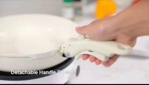 Set Periuk & Kuali Seramik Anti-Lekat Pemegang Boleh Tanggal – Non-Stick Ceramic Cookware Set Detachable Handles Oven Safe 可拆卸手柄陶瓷不粘锅具套装