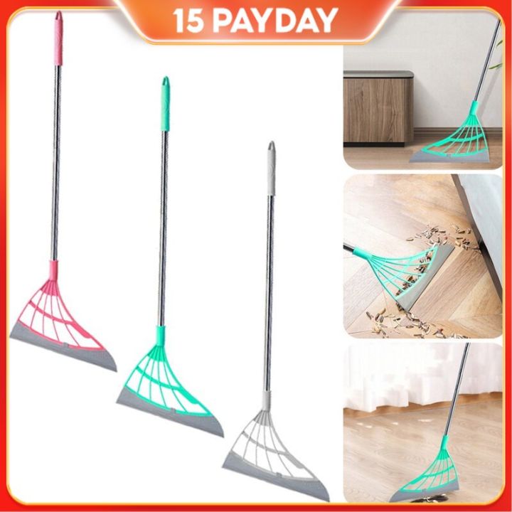 WestGoods 2-In-1 Magic Sweeper Broom Wipe Silicone Mop Rubber Bathroom ...