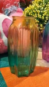 Lọ Hoa Thủy Tinh Sọc Trái Khế Đa Sắc Phong Cách Vintage Trang Trí Nhà Cửa Trùm Sỉ Gia Thành