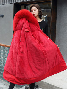 Winter Coat Women Thick Jacket Parka Clothes Elegant Mid Length Trendy Loose Warm Hooded Casual Cotton Padded Female Overcoat