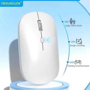 NexusClick Wireless Mouse Bluetooth and 2.4GHz Dual Modes Rechargeable Ergonomic Silent Click for PC iPad Laptop Cell Phone TV