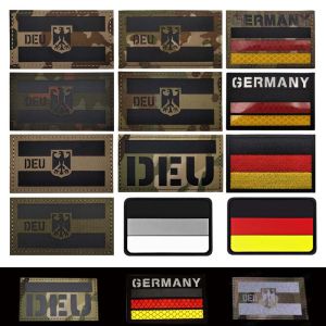 Germany Flag Morale Emblem German Eagle DEU Patches Reflective Infrared IR BadgesMilitary Tactical Stickers Armband Applique