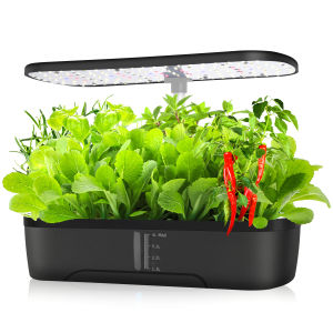 12 Pods Hydroponics Growing System Herb Garden Kit Indoor Adjustable Height with Automatic Timer 20-Watt LED Grow Light