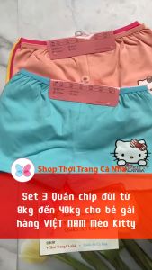 Set 3 Quần chip đùi từ 7kg đến 40kg cho bé gái hàng VIỆT NAM in gốc kitty - QC18