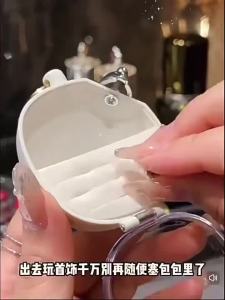 JETTING | Mini Jewelry Box Ring Earring Travel Case Velvet Lined Portable Organizer For Women Birthday Daily Use