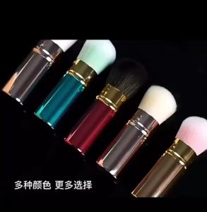 Retractable Makeup Brush Mini Portable Aluminum Tube Soft Bristle Blush Single Loose Powder With Lid