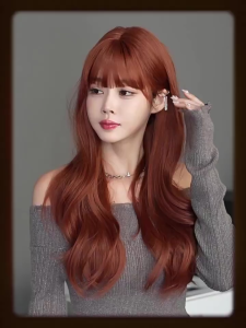 Long Straight Hair Full Head Wig Fashionable Full Head Wig Elegant Hair Extensions Easy to Maintain Heat-resistant Synthetic Fiber Hair Smooth and Shiny Lightweight and Breathable Will Not Press on the Head Easy to Wear Invisible and Seamless
