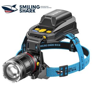 Smiling Shark | Smiling Shark Led Headlamp M77 Super Bright Headlight 3 Modes Zoomable Type C Rechargeable For Camping Hiking Fishing Td1127