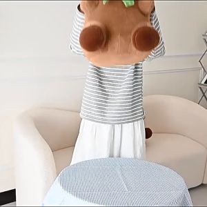 Gấu Bông Capybara Đeo Ếch Ngộ Nghĩnh 35cm Thú Nhồi Bông Chuột Lang Làm quà Tặng Sinh Nhật