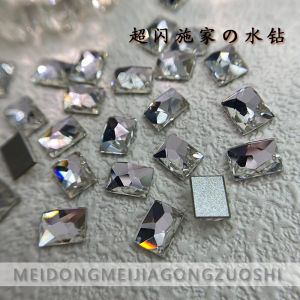 Nail Art Decorations Flat Bottom Rectangle Rhinestones DIY Nail Tips Decorations Professional Use Nail Salon Exclusive