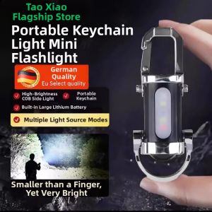 Emergency Multi-function Compact Rechargeable Keychain Flashlight