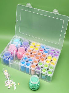 Diamond Painting Storage Box 60 round Bottles Pumpkin Bottle Storage Box Rice Bead Storage Box New Transparent Plastic Partition Box