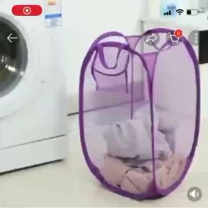 Foldable mesh laundry basket Dirty clothes storage basket Toy storage basket