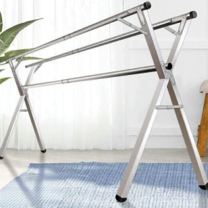 HUAYASEN | 304 Stainless Steel Extendable Movable Folding Double Pole Floor Clothes Drying Rack