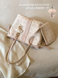 Chio2nd Autumn Leaf Bread Dog Tote Bag Womens Work Commute Handbag Single Shoulder Bag British Style Fabric Lining Foldable