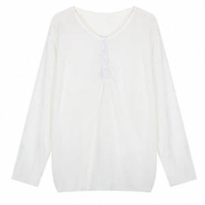 YUEZHONGWEI | White Linen Silk Long Sleeve T-Shirt Women Summer Thin Outer Loose Cover Shirt Vintage Style Casual Wear Top Comfortable Fit