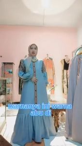 Dress Muslim Casual Modern Wanita Shaima Dress Grey