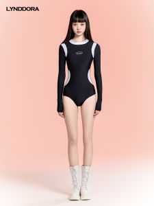 Womens Conservative Slimming One-Piece Swimsuit Long Sleeve Surfing Scuba Diving Wetsuit Jellyfish Suit Hot Spring Soaking